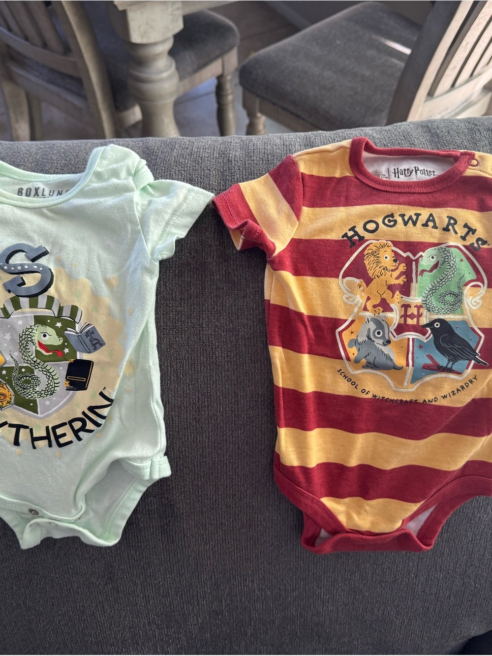 Warner Bros. Hogwarts Crest Stripe Baby One-Piece in Red and Yellow